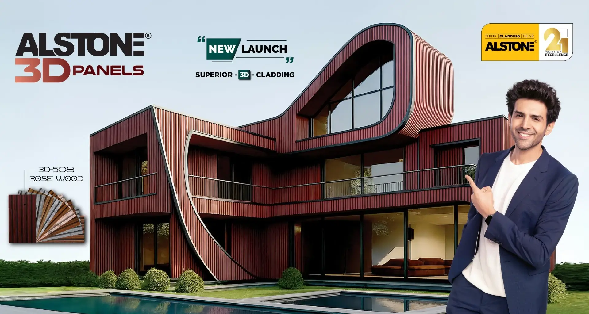 Modern building exterior showcasing Alstone metal cladding panels